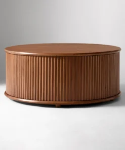Round Fluted Coffee Table For Living Room